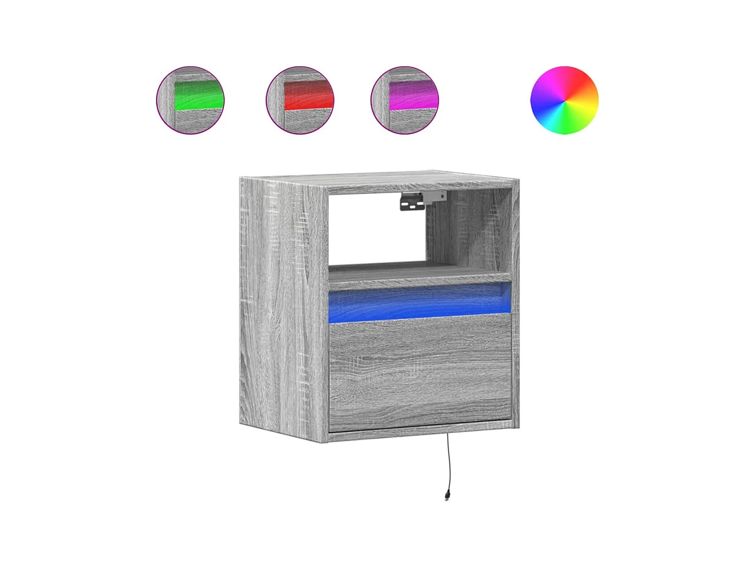 Tv-wandmeubels | Tv-Banken | TV-kasten met LED 2 st 41x31x45 cm grijs sonoma eikenkleur