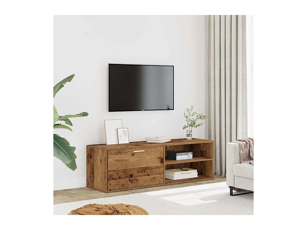 Mueble de TV | Mueble de salón madera contrachapada envejecida 120x34x37 cm