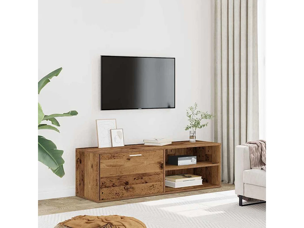 Tv-meubel | Tv-Bank | TV-kast120x34x37 cm bewerkt hout oud houtkleurig