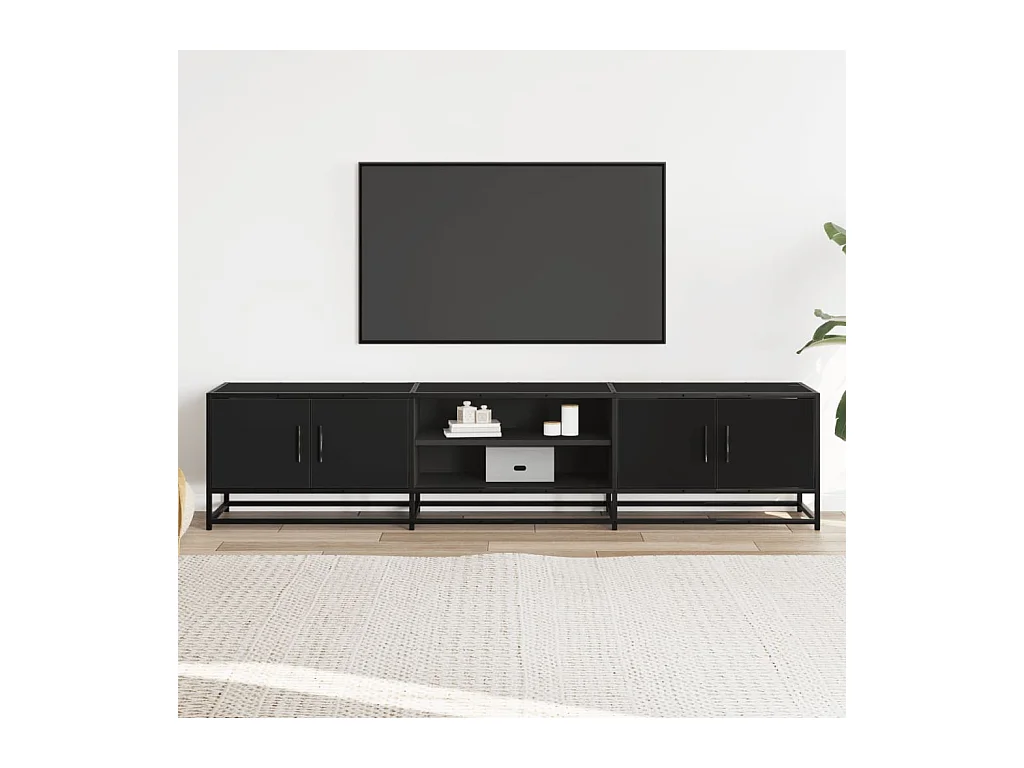 Mueble de TV | Mueble de salón madera de ingeniería negro 180x35x41 cm
