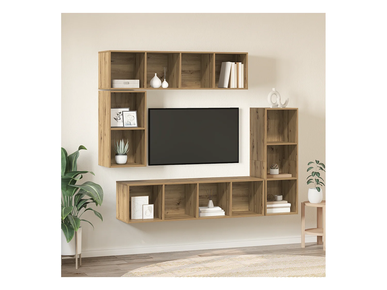 Set mobile TV | Armadietto TV 4 pcs rovere artigianale 37 x 37 x 142.5 cm