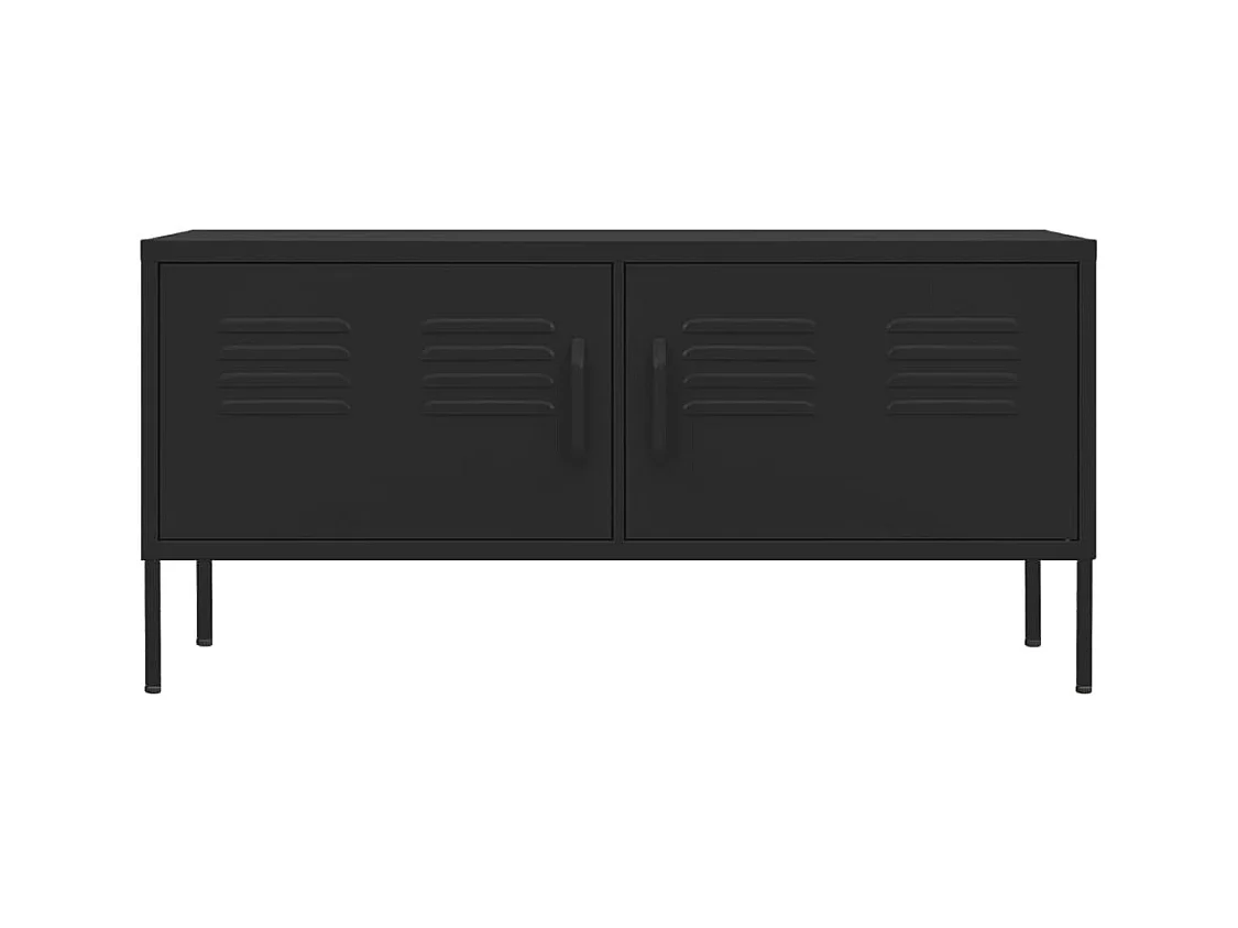 Mueble para TV  | Gabinete de TV |  Mueble de salón de acero negro 105x35x50 cm