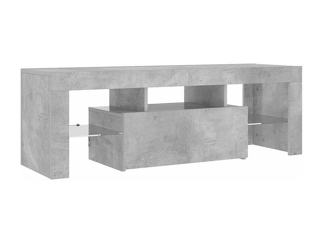 Mueble de TV | Mueble de salón con luces LED gris hormigón 120x35x40 cm