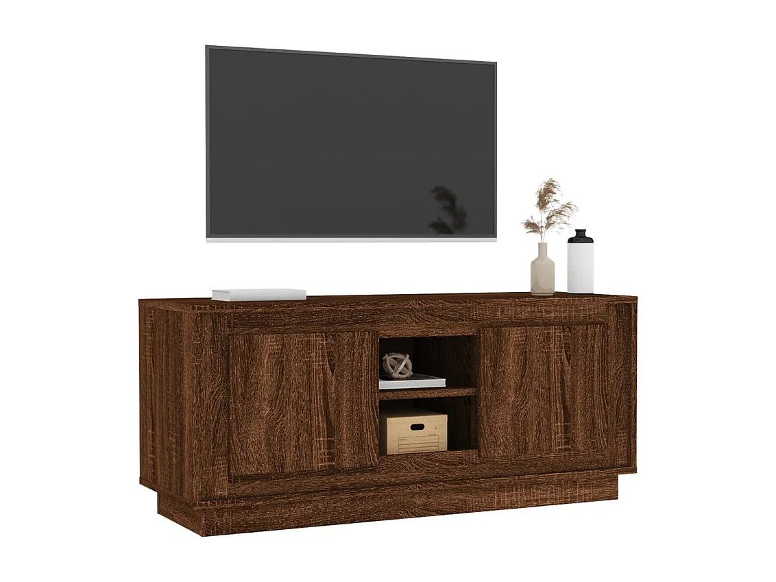 Mueble para TV  | Gabinete de TV |  Mueble de salón madera contrachapada roble marrón 102x35x45 cm