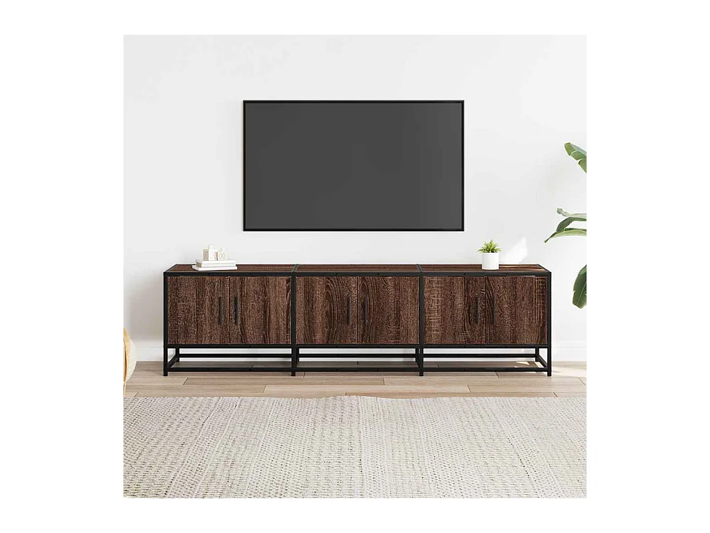 Tv-meubel | Tv-Bank | TV-kast150x35x41 cm bewerkt hout metaal bruin eikenkleur