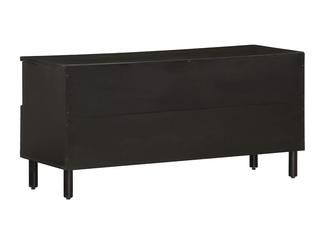 Mueble de TV | Mueble de salón madera maciza de mango negro 100x33x46 cm
