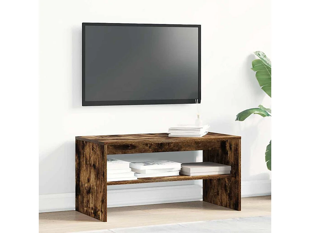 Tv-meubel | Tv-Bank | TV-kast80x40x40 cm bewerkt hout gerookt eikenkleurig