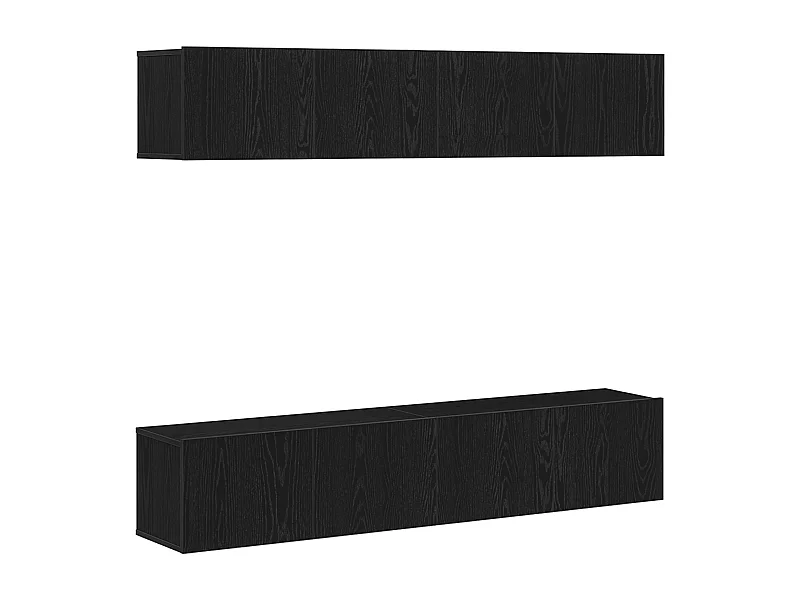 Conjunto de Mueble de TV | Mueble de salón 4 pcs Roble negro 80 x 30 x 30 cm