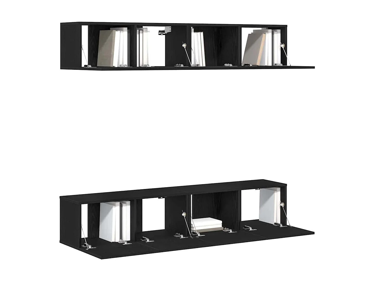 Ensemble de meuble TV | Banc TV | Armoire TV mural 4 pièces en chêne noir