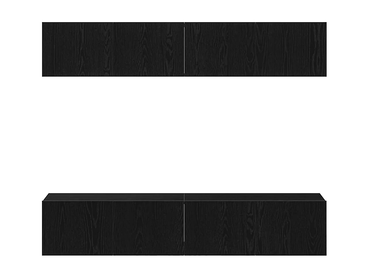 Ensemble de meuble TV | Banc TV | Armoire TV mural 4 pièces en chêne noir