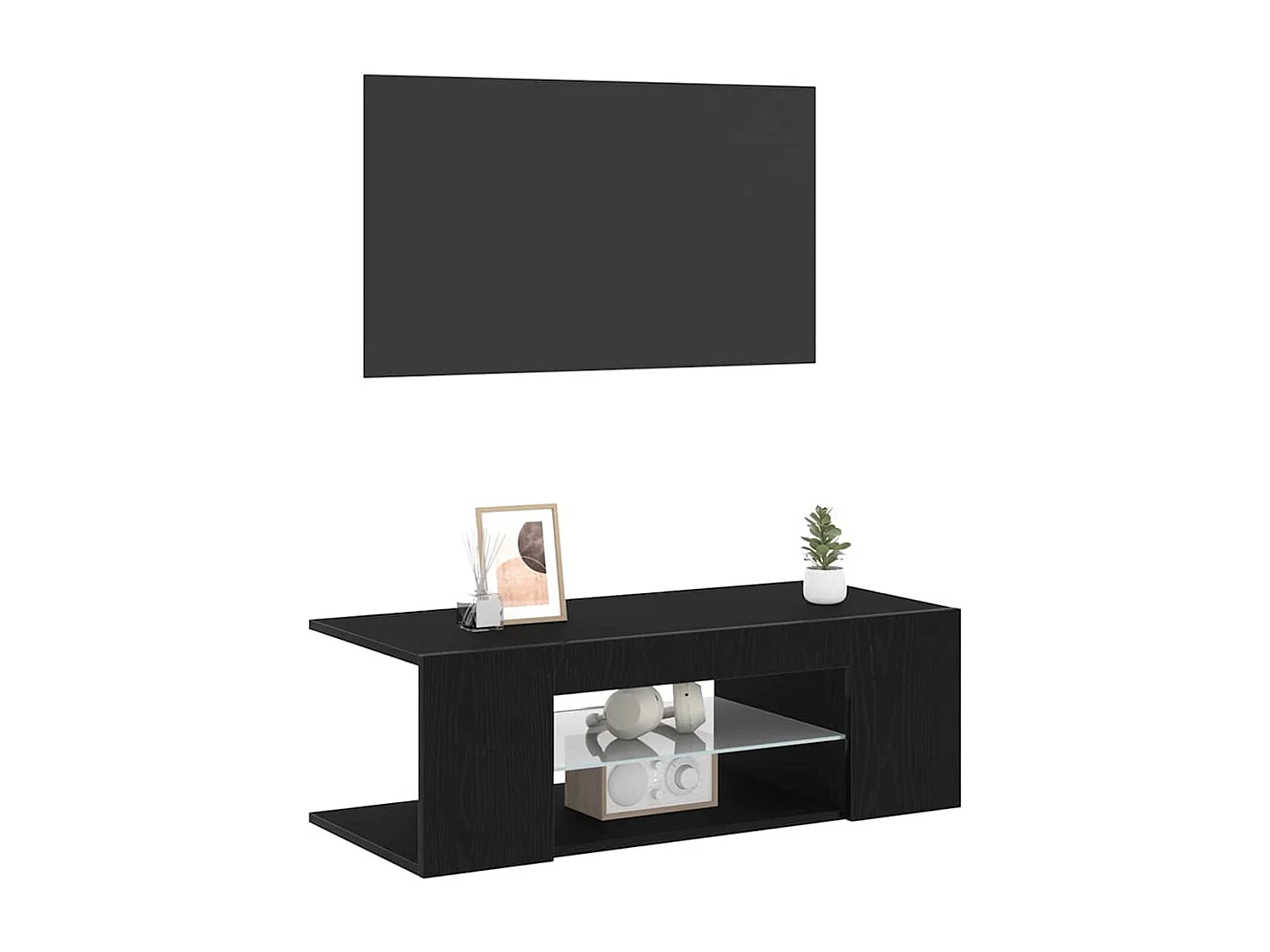 Mobile TV | Armadietto TV Nero 90 x 39 x 30 cm Legno multistrato