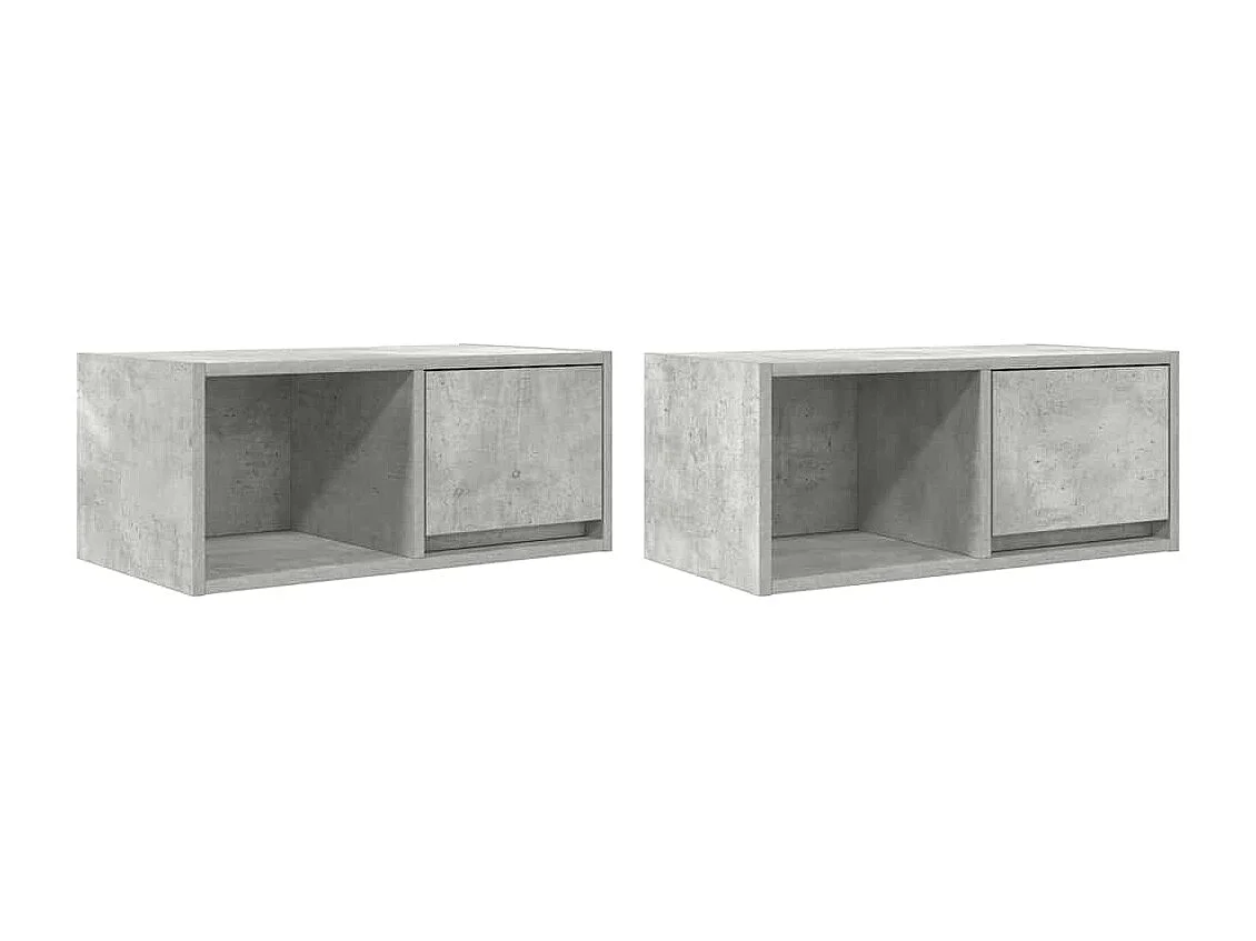 Meubles TV | Bancs TV | Armoires TV 2 pcs gris béton 60x31x25,5 cm bois d'ingénierie