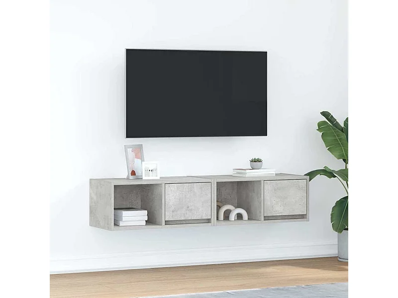 Meubles TV | Bancs TV | Armoires TV 2 pcs gris béton 60x31x25,5 cm bois d'ingénierie
