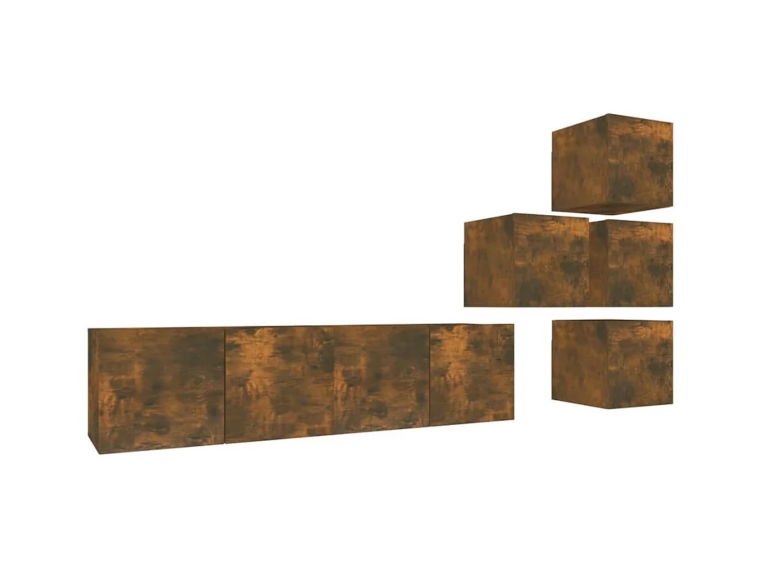 Ensemble de meubles TV | Bancs TV | Armoires TV 6 pcs Chêne fumé Bois d'ingénierie