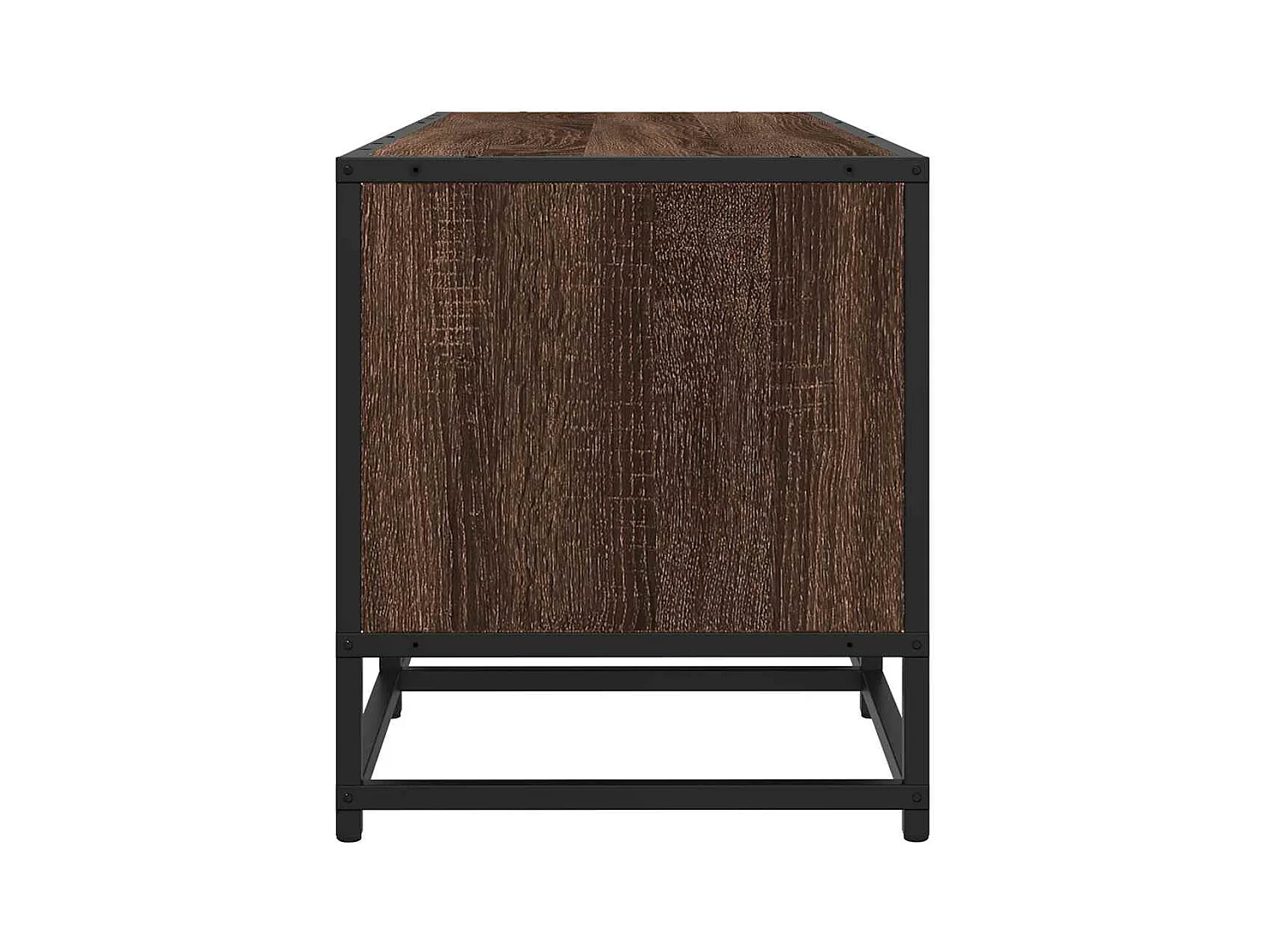 Mueble TV | Gabinete de TV | Mueble de salón metal y madera ingeniería marrón roble 120x35x41 cm