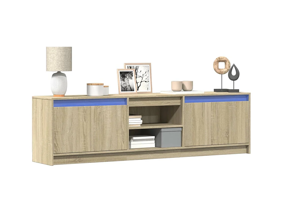Tv-meubel | Tv-Bank | TV-kastmet LED 180x34x50 cm bewerkt hout sonoma eikenkleurig