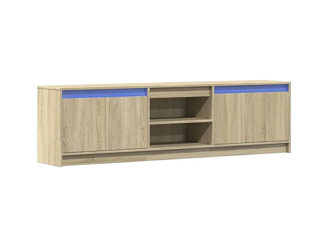 Tv-meubel | Tv-Bank | TV-kastmet LED 180x34x50 cm bewerkt hout sonoma eikenkleurig