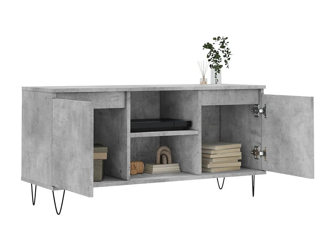 Mueble de TV | Mueble de salón madera de ingeniería gris hormigón 104x35x50 cm