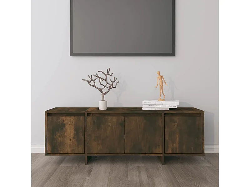 Meuble TV | Banc TV | Armoire TV chêne fumé 120x30x40,5 cm bois d'ingénierie