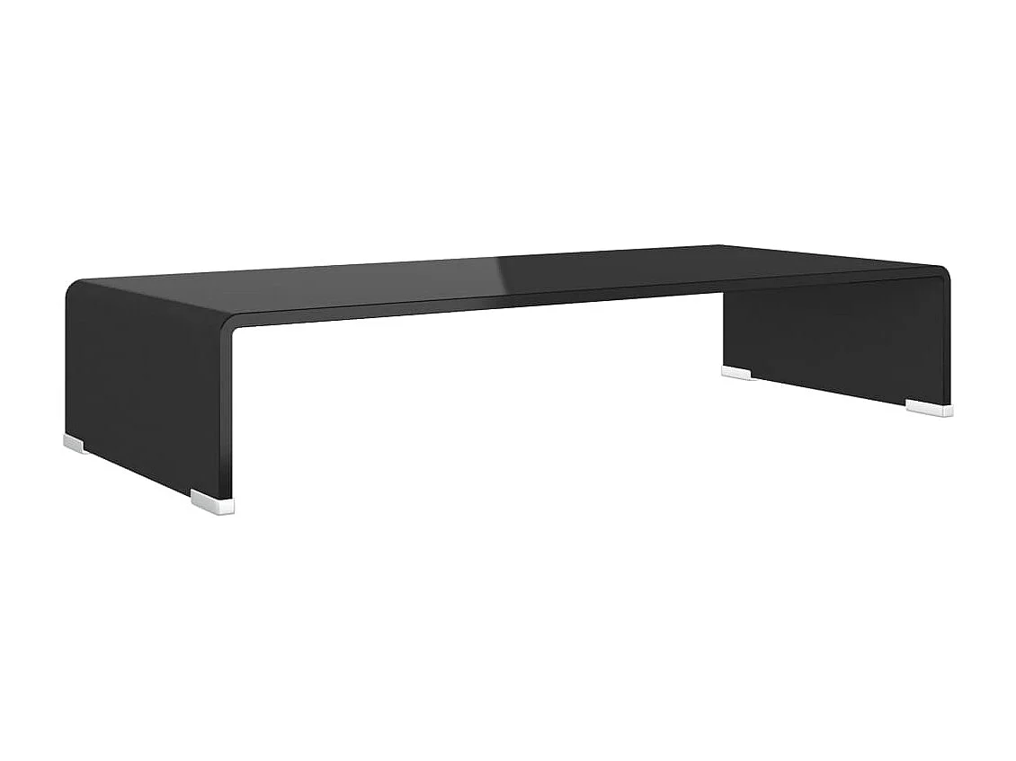Mueble TV | Soporte para TV/Elevador monitor cristal negro 70x30x13 cm