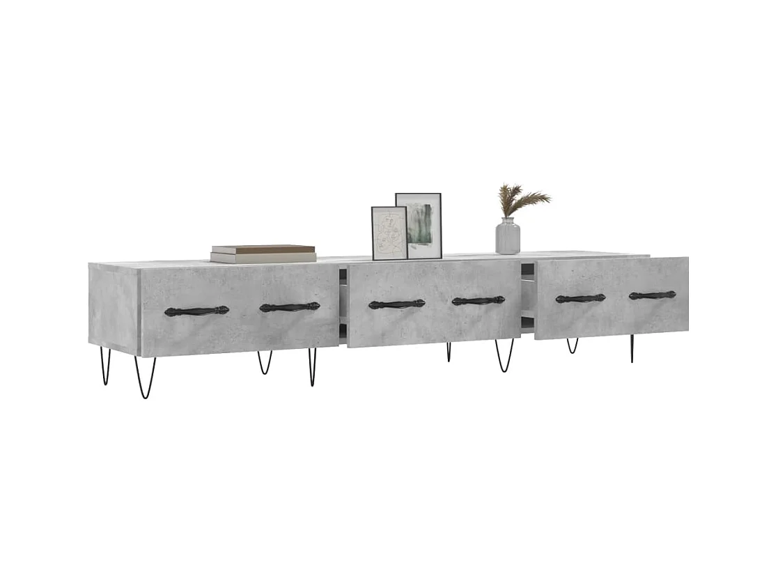 Mueble para TV  | Gabinete de TV |  Mueble de salón madera de ingeniería gris hormigón 150x36x30 cm