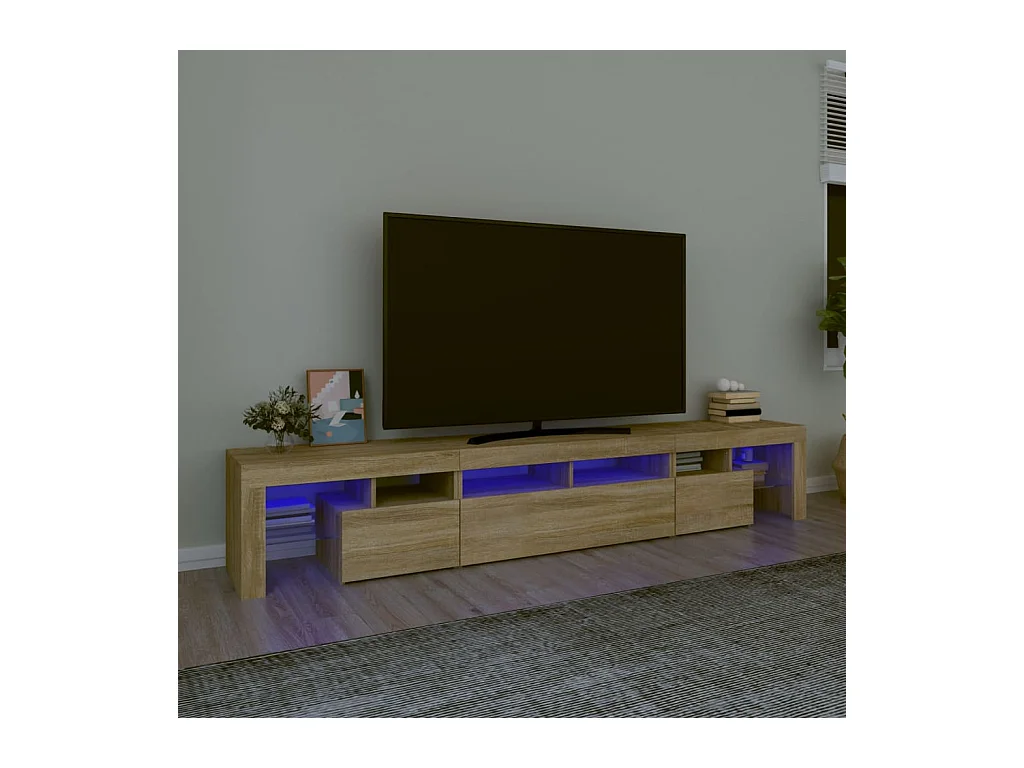 Mueble de TV | Mueble de salón con luces LED roble Sonoma 230x36,5x40 cm