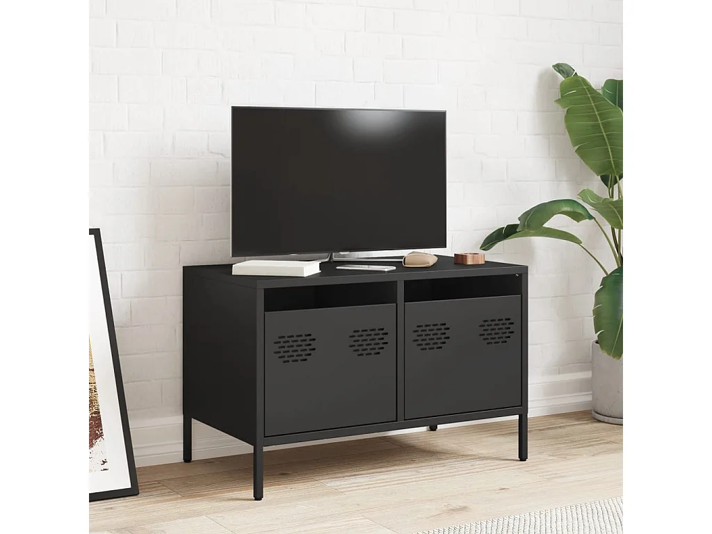 Tv-meubel | Tv-Bank | TV-kast68x39x43,5 cm koudgewalst staal zwart