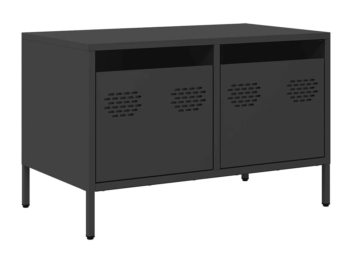 Meuble TV | Banc TV | Armoire TV noir 68x39x43,5 cm acier laminé à froid