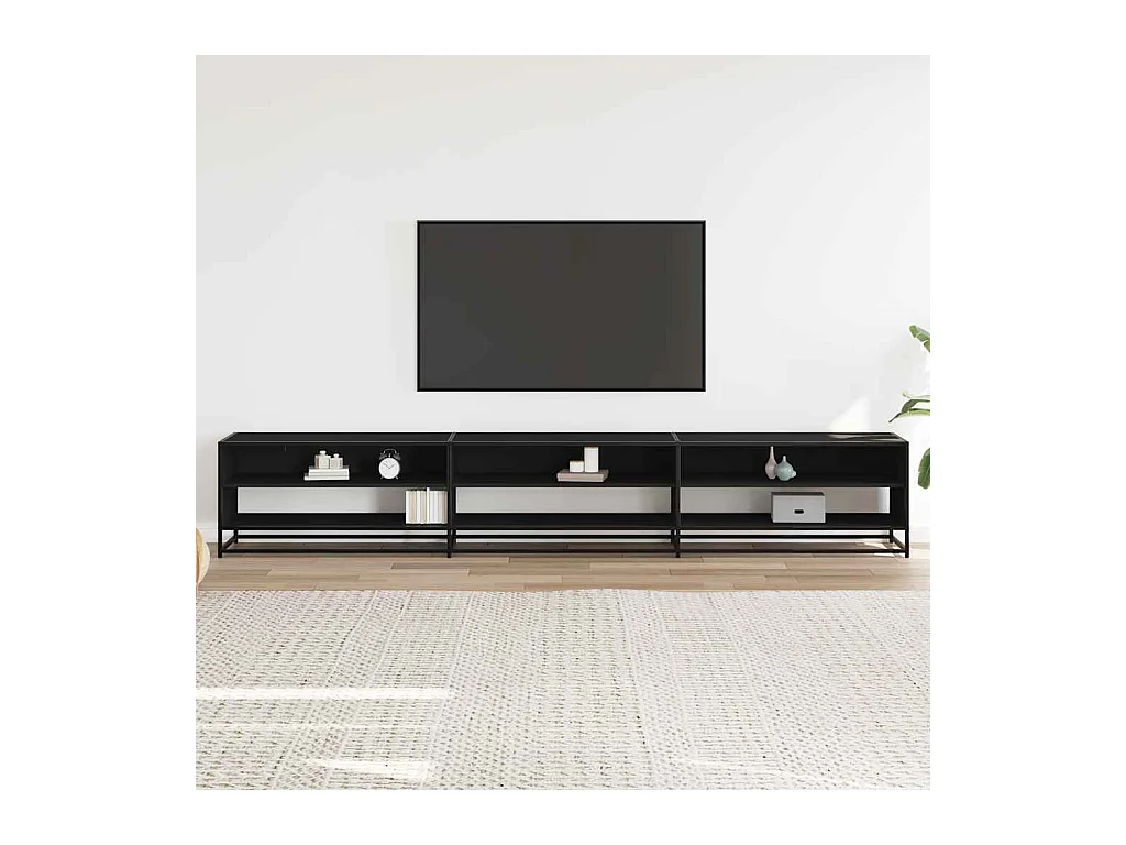 Mueble de TV | Mueble de salón madera de ingeniería negro 270x40x46 cm