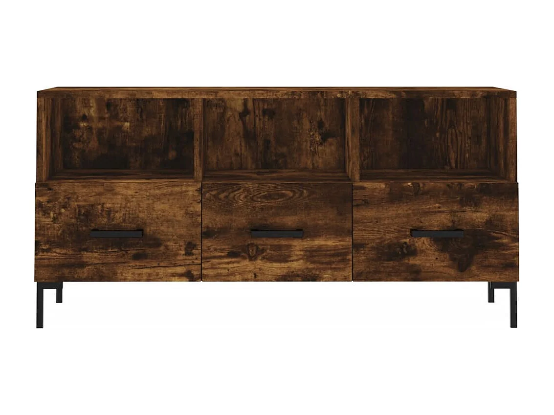 Meuble TV | Banc TV | Armoire TV chêne fumé 102x36x50 cm bois d'ingénierie