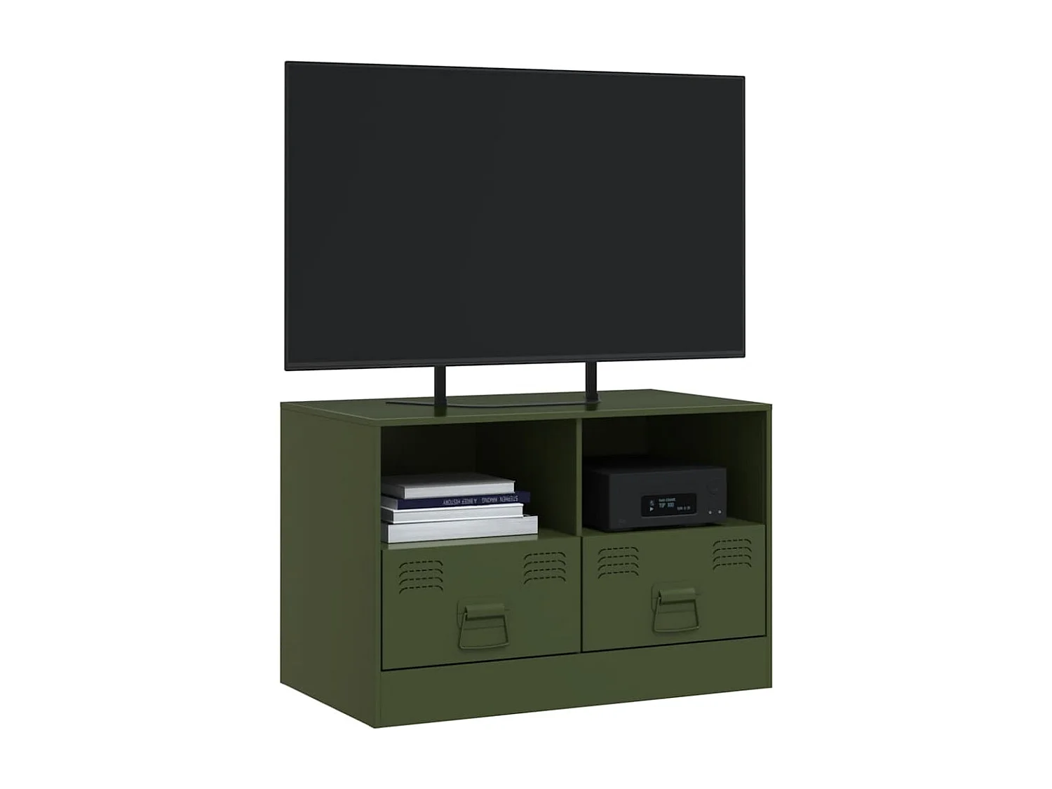 Mueble para TV  | Gabinete de TV |  Mueble de salón de acero verde oliva 67x39x44 cm