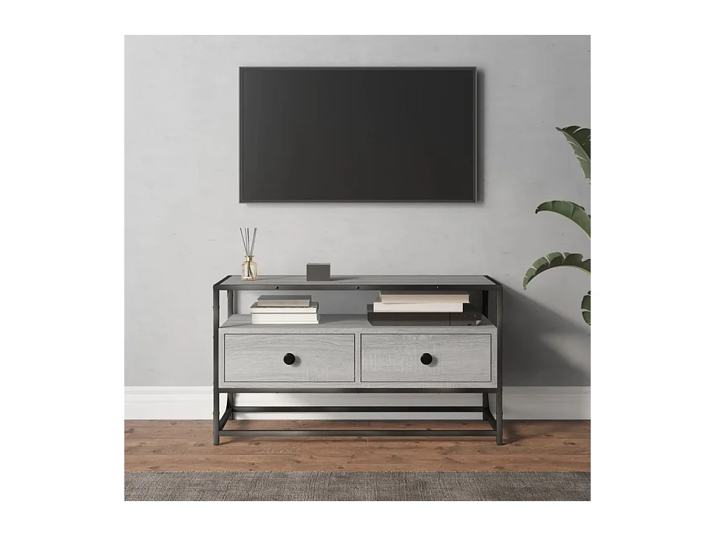 Mueble para TV  | Gabinete de TV |  Mueble de salón madera contrachapada gris Sonoma 80x35x45 cm