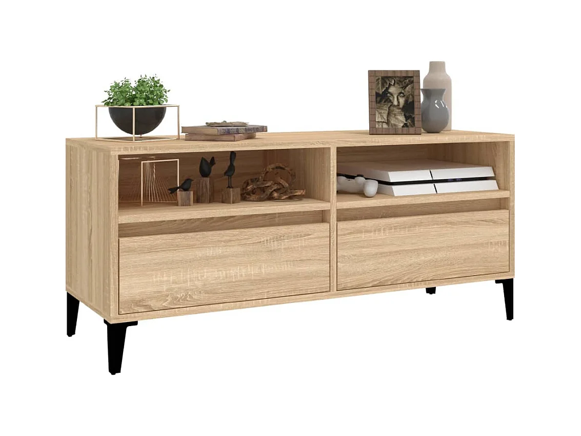 Mueble de TV | Mueble de salón madera contrachapada roble Sonoma 100x34,5x44,5 cm