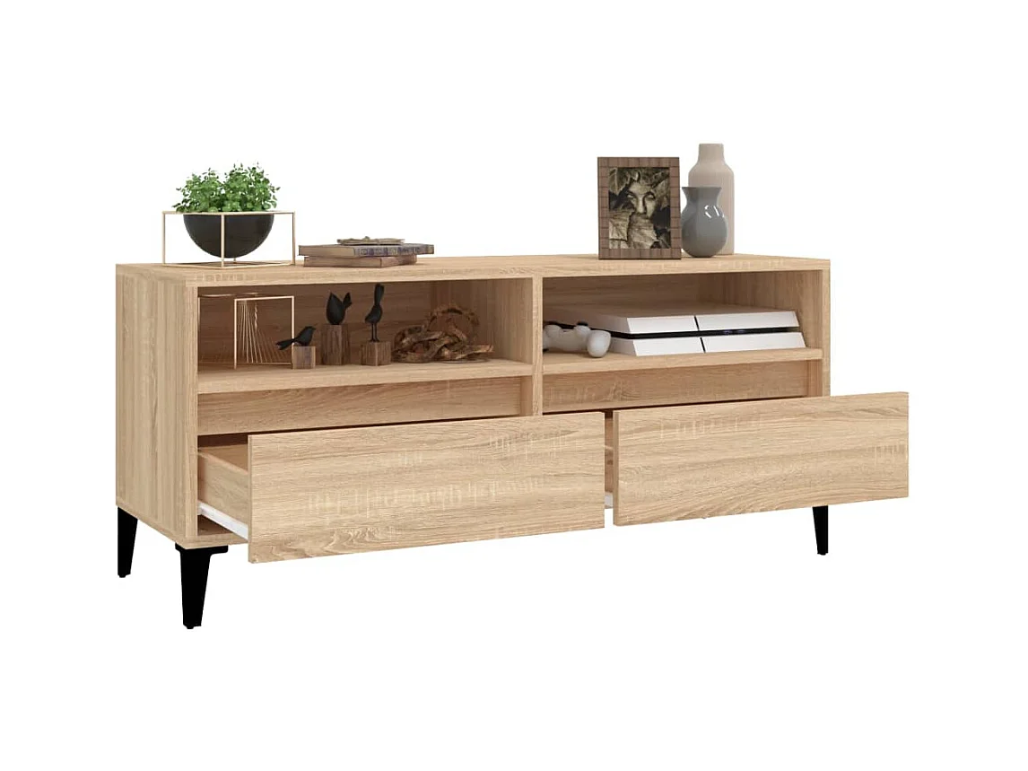 Mueble de TV | Mueble de salón madera contrachapada roble Sonoma 100x34,5x44,5 cm