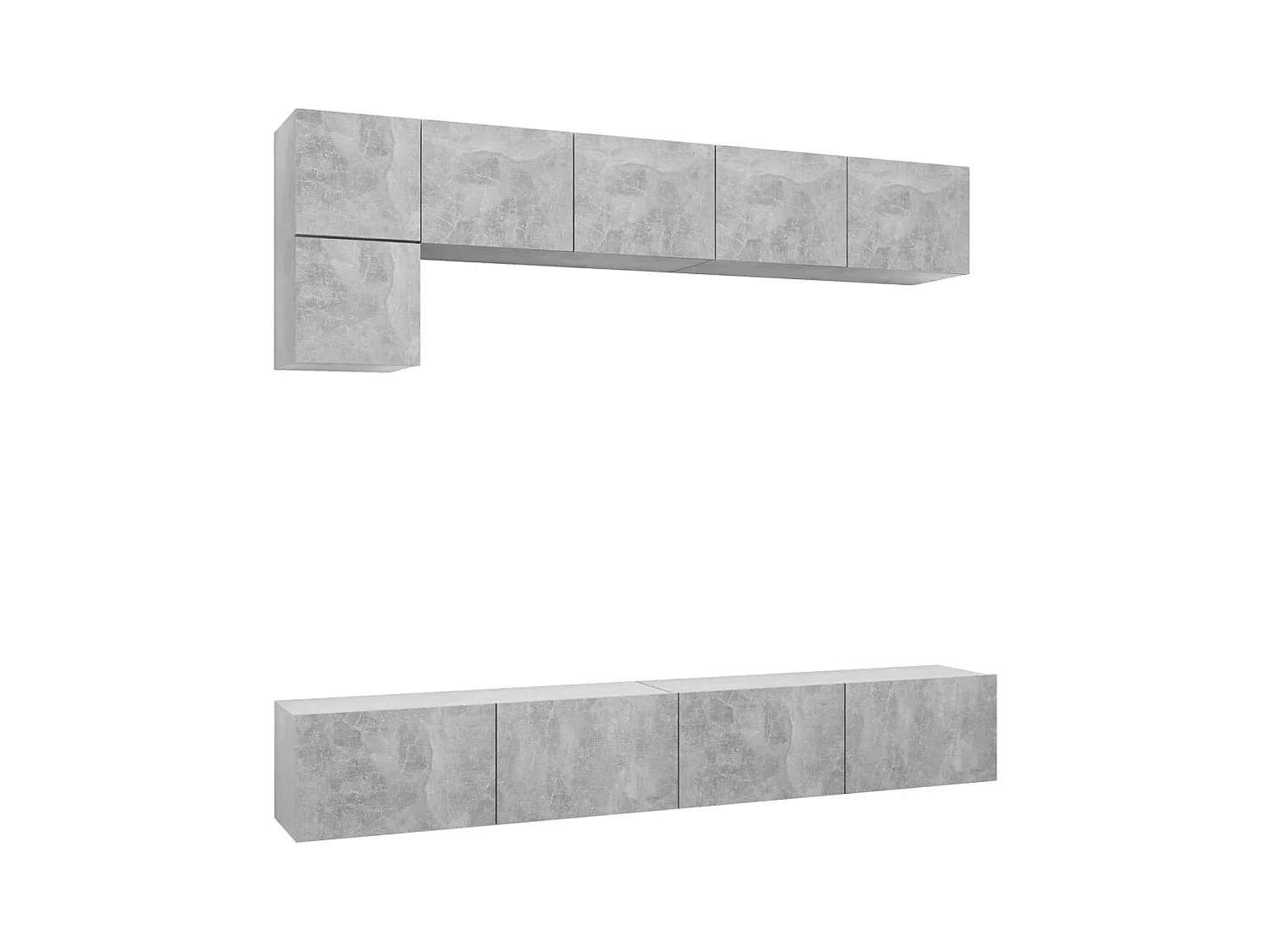 Set de Muebles de salón | Gabinetes de TV |  Muebles de TV 5 pzas madera ingeniería gris hormigón