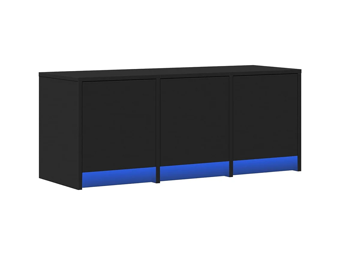 Mueble de TV | Mueble de salón con LED madera de ingeniería negro 97x34x40 cm