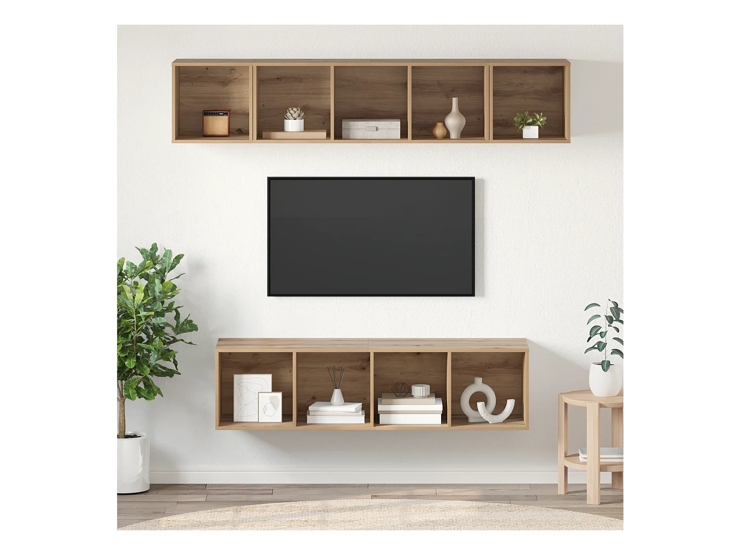 Conjunto de Mueble de TV | Mueble de salón 4 pcs Roble artisan