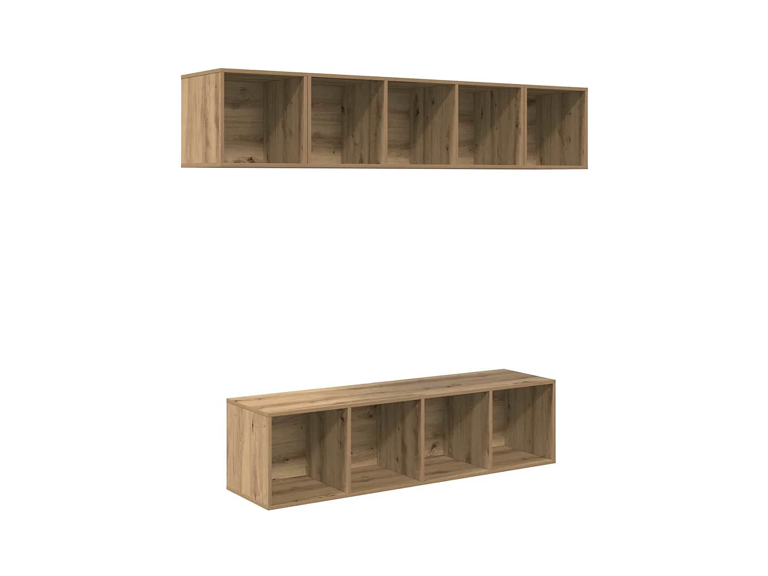 Conjunto de Mueble de TV | Mueble de salón 4 pcs Roble artisan