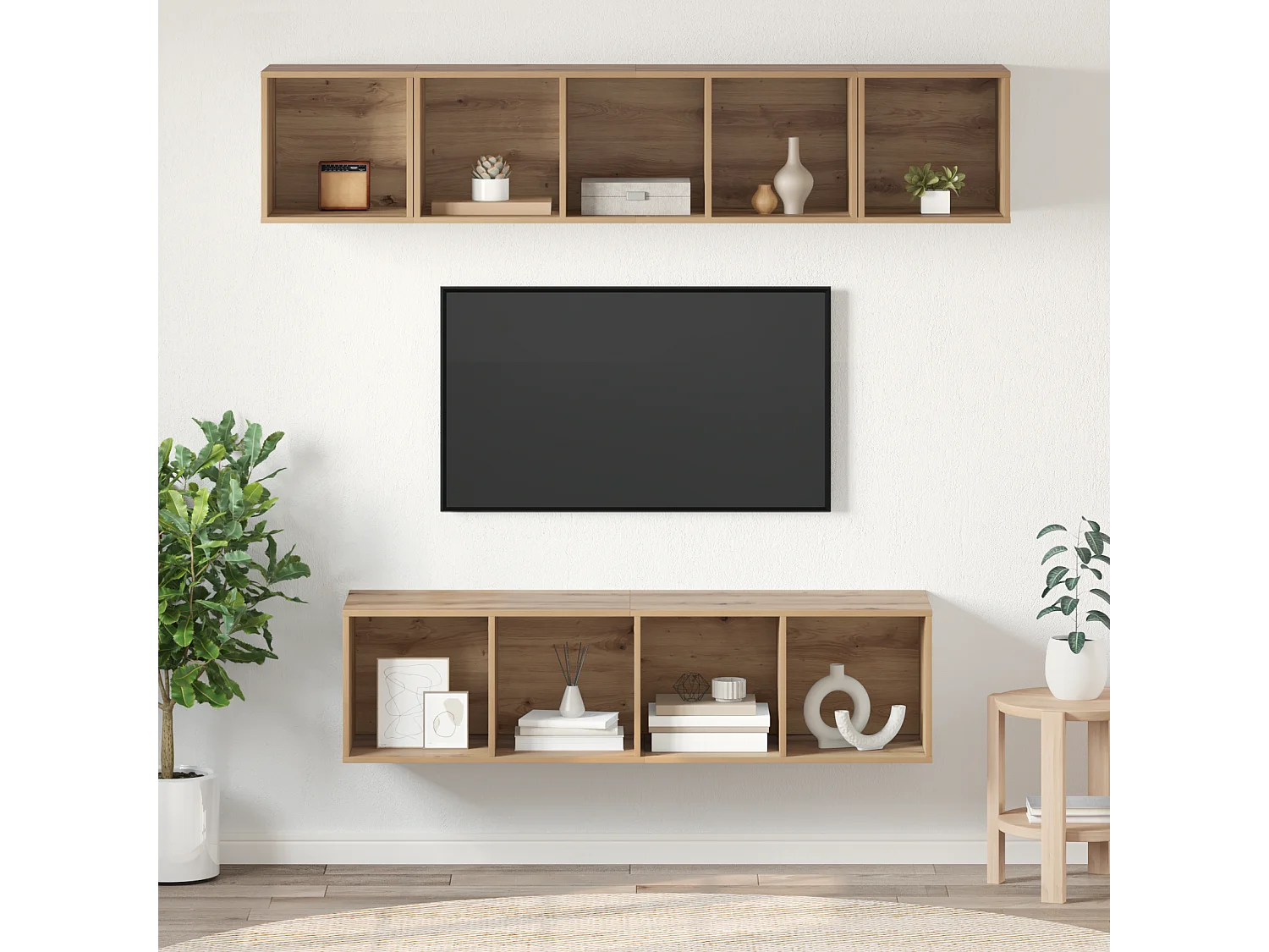 Tv-meubelset | Tv-Bank | TV-kast 4 pcs artisanaal eikenkleurig 37 x 37 x 142.5 cm
