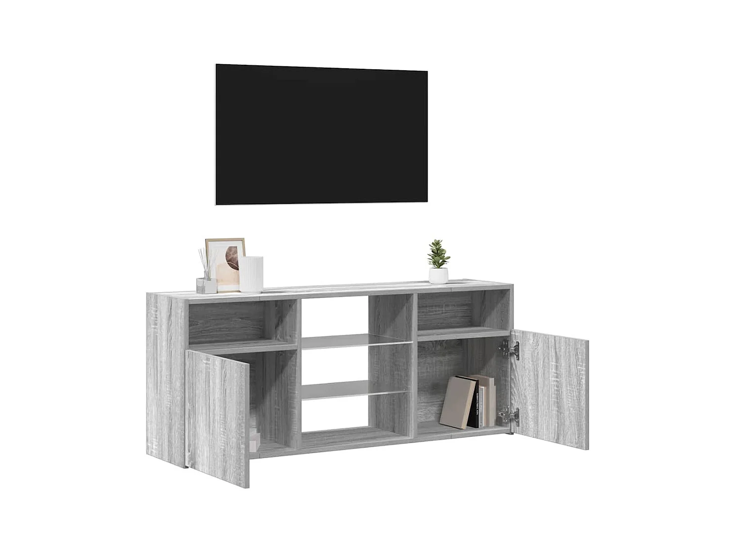 Mueble de TV | Mueble de salón con luces LED gris Sonoma 120x30x50 cm