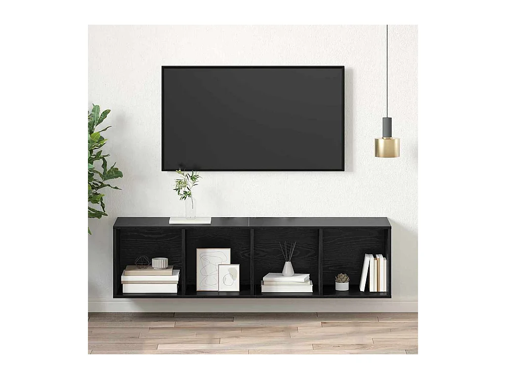 Armario de TV | Mueble TV | Mueble de salón Roble negro 37 x 37 x 142.5 cm