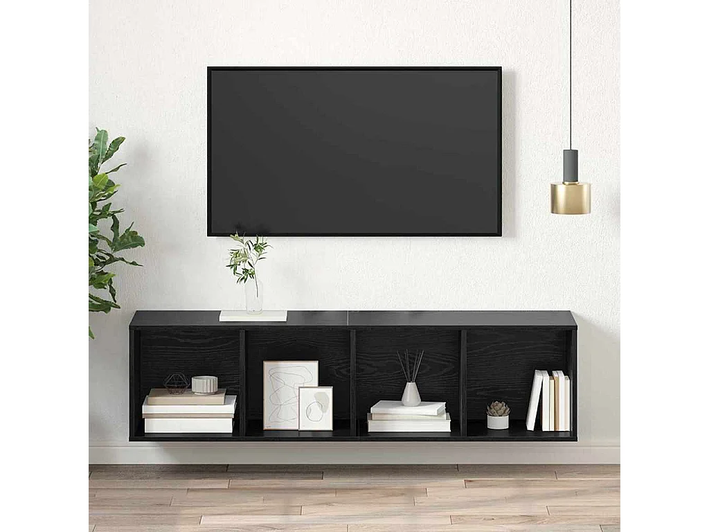 Armario de TV | Mueble TV | Mueble de salón Roble negro 37 x 37 x 142.5 cm