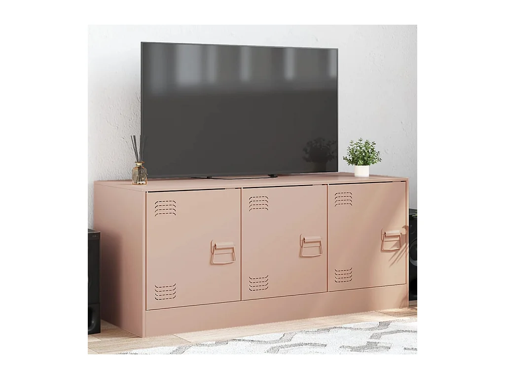 Mueble para TV  | Gabinete de TV |  Mueble de salón de acero rosa 99x39x44 cm