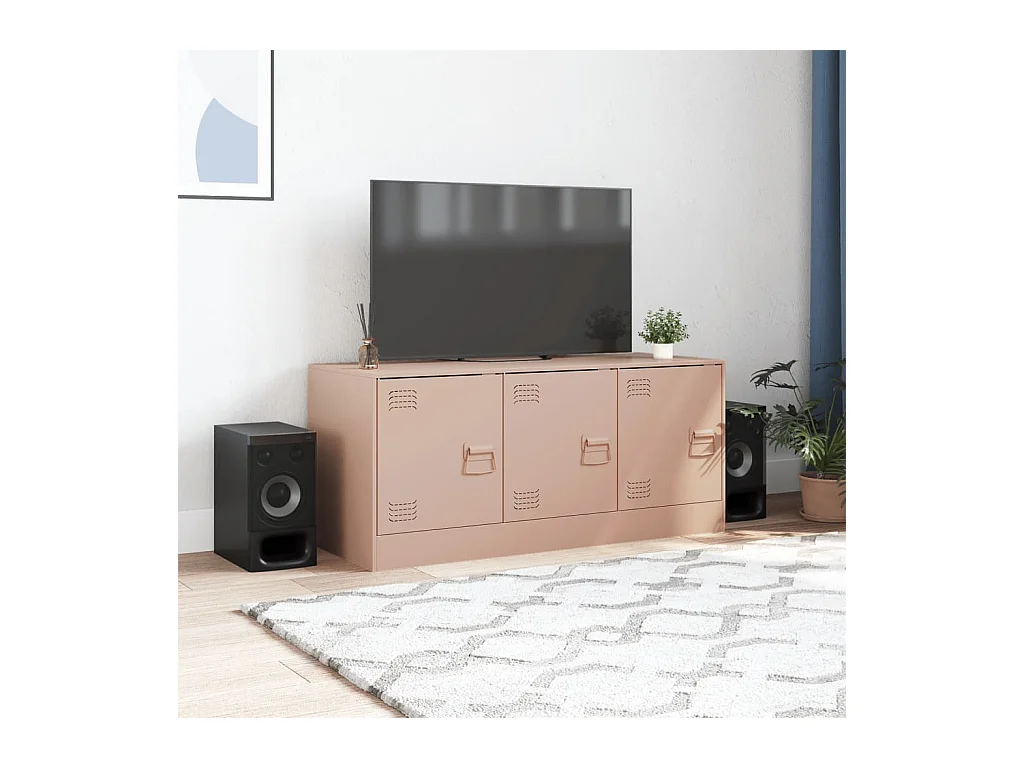Mueble para TV  | Gabinete de TV |  Mueble de salón de acero rosa 99x39x44 cm