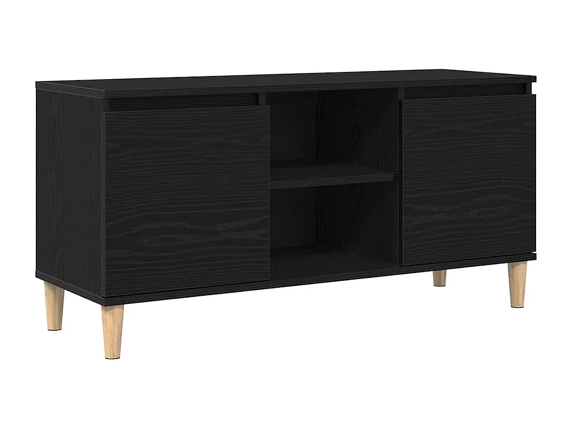 Gabinete de TV | Mueble de TV | Mueble de salón Negro 102 x 35 x 50 cm Madera contrachapada