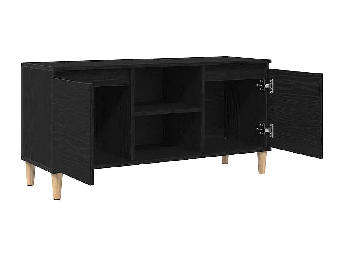 Gabinete de TV | Mueble de TV | Mueble de salón Negro 102 x 35 x 50 cm Madera contrachapada