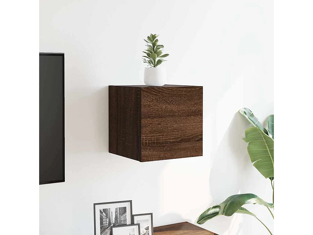 Mueble para TV  | Gabinete de TV |  Mueble de salón de pared roble marrón 30,5x30x30 cm