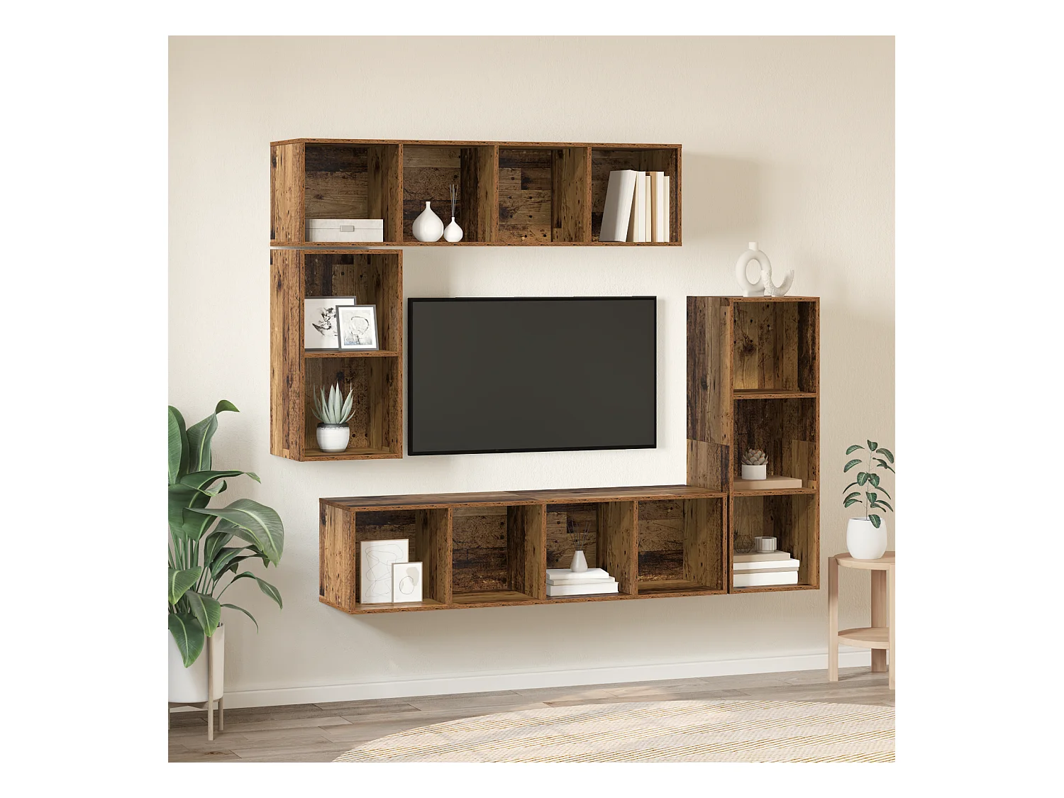 Ensemble meuble TV | Banc TV | Armoire TV 4 pcs Vieux bois Bois d'ingénierie