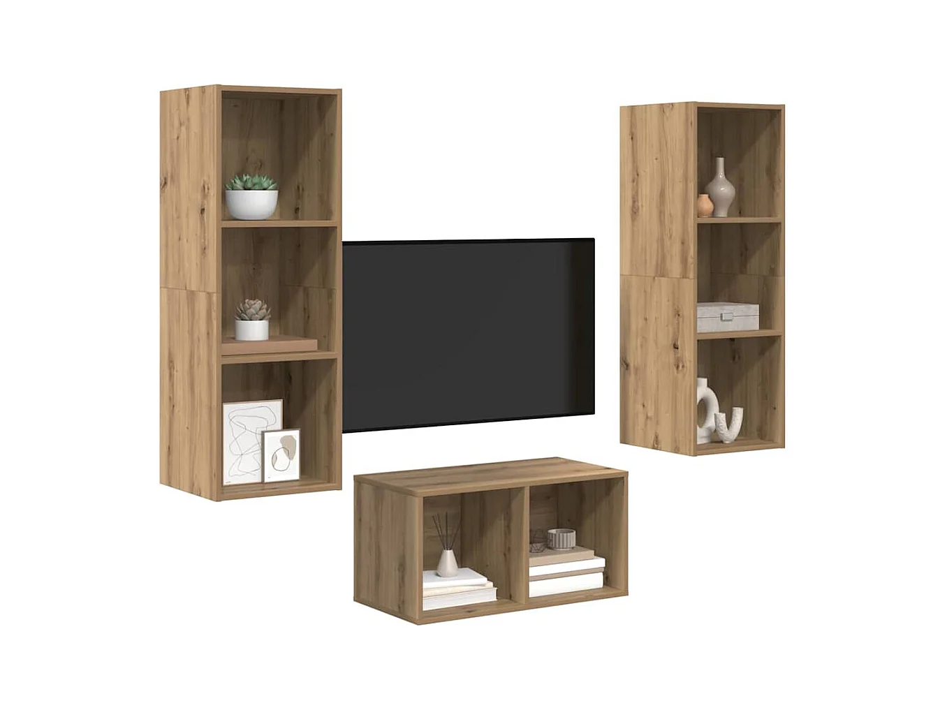 Conjunto de Mueble de TV | Mueble de salón Roble artisan 37 x 37 x 107 cm
