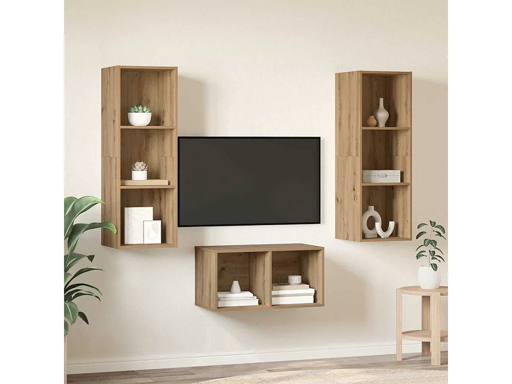 Conjunto de Mueble de TV | Mueble de salón Roble artisan 37 x 37 x 107 cm